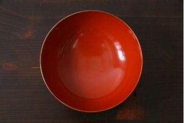 大正昭和初期　沈金蒔絵　松竹梅　茶色吸物椀10客セット・箱付き(漆器、木製椀)(R-036844)