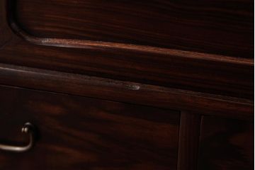 アンティーク家具　和製アンティーク　唐木　前面縞黒檀　上品かつシックな雰囲気漂う茶箪笥(茶タンス、戸棚、収納棚)