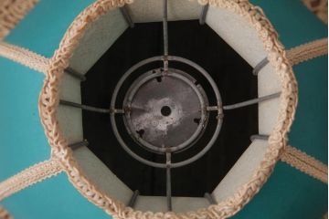 レア!　レトロ照明　和製ビンテージ　ヴィンテージ照明　フリンジ付シェードのフロアスタンド(スタンドライト)(R-036852)