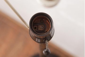 レア!　レトロ照明　和製ビンテージ　ヴィンテージ照明　フリンジ付シェードのフロアスタンド(スタンドライト)(R-036852)