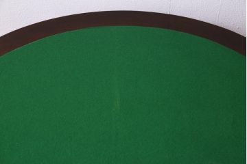 アンティーク家具　英国イギリスアンティーク　マホガニー材　ラウンド型のカードテーブル(コンソールテーブル、エクステンションテーブル)(R-036853)