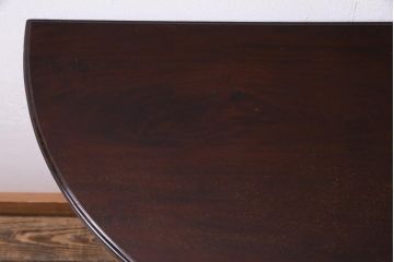 アンティーク家具　英国イギリスアンティーク　マホガニー材　ラウンド型のカードテーブル(コンソールテーブル、エクステンションテーブル)(R-036853)