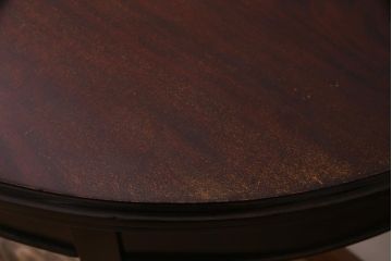 アンティーク家具　英国イギリスアンティーク　マホガニー材　ラウンド型のカードテーブル(コンソールテーブル、エクステンションテーブル)(R-036853)