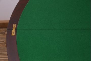 アンティーク家具　英国イギリスアンティーク　マホガニー材　ラウンド型のカードテーブル(コンソールテーブル、エクステンションテーブル)(R-036853)