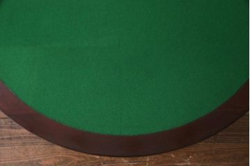 アンティーク家具　英国イギリスアンティーク　マホガニー材　ラウンド型のカードテーブル(コンソールテーブル、エクステンションテーブル)(R-036853)