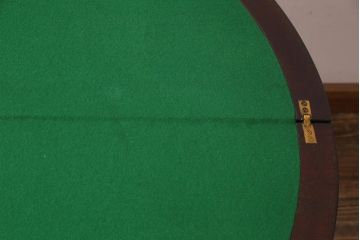 アンティーク家具　英国イギリスアンティーク　マホガニー材　ラウンド型のカードテーブル(コンソールテーブル、エクステンションテーブル)(R-036853)