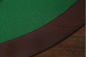アンティーク家具　英国イギリスアンティーク　マホガニー材　ラウンド型のカードテーブル(コンソールテーブル、エクステンションテーブル)(R-036853)