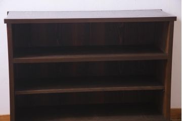アンティーク家具　当店オリジナルガラス・モールガラス　前面ケヤキ材　懐かしさ感じるリメイクキャビネット(収納棚、ガラス戸棚、サイドボード)(R-036855)