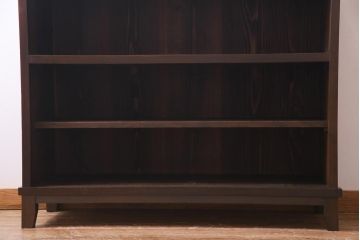 アンティーク家具　当店オリジナルガラス・モールガラス　前面ケヤキ材　懐かしさ感じるリメイクキャビネット(収納棚、ガラス戸棚、サイドボード)(R-036855)
