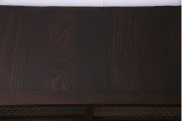 アンティーク家具　当店オリジナルガラス・モールガラス　前面ケヤキ材　懐かしさ感じるリメイクキャビネット(収納棚、ガラス戸棚、サイドボード)(R-036855)