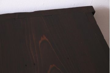 アンティーク家具　当店オリジナルガラス・モールガラス　前面ケヤキ材　懐かしさ感じるリメイクキャビネット(収納棚、ガラス戸棚、サイドボード)(R-036855)