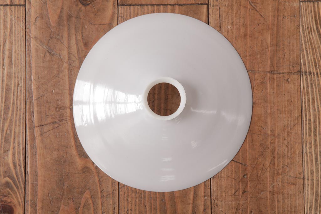 昭和レトロ照明　戦前　昔懐かしい平笠シェードのペンダントライト(吊り下げ照明、天井照明)(R-036857)