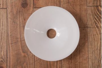 昭和レトロ照明　戦前　昔懐かしい平笠シェードのペンダントライト(吊り下げ照明、天井照明)(R-036857)