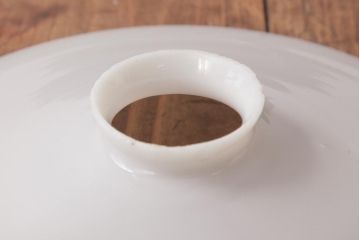 昭和レトロ照明　戦前　昔懐かしい平笠シェードのペンダントライト(吊り下げ照明、天井照明)(R-036857)