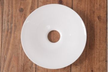 昭和レトロ照明　戦前　昔懐かしい平笠シェードのペンダントライト(吊り下げ照明、天井照明)(R-036859)