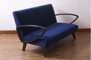 ヴィンテージ家具　和製ビンテージ　レトロモダン　おしゃれな2人掛けソファ(二人掛け、ラブソファ)(R-036861)