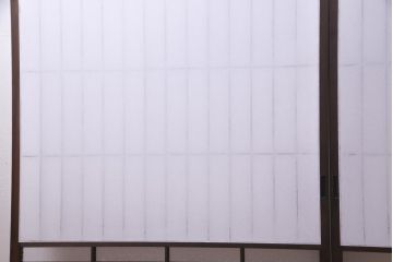 アンティーク建具　ダイヤガラスと障子を組み合わせたレトロな格子戸2枚セット(窓、建具、引き戸、障子戸)(R-036863)
