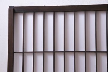 アンティーク建具　ダイヤガラスと障子を組み合わせたレトロな格子戸2枚セット(窓、建具)(R-036863)