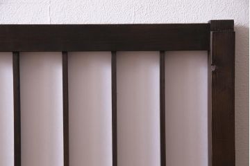 アンティーク建具　ダイヤガラスと障子を組み合わせたレトロな格子戸2枚セット(窓、建具)(R-036863)