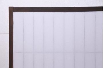 アンティーク建具　ダイヤガラスと障子を組み合わせたレトロな格子戸2枚セット(窓、建具)(R-036863)