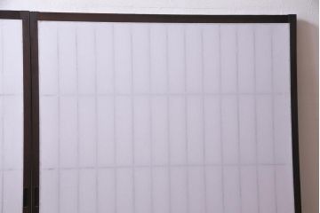 アンティーク建具　ダイヤガラスと障子を組み合わせたレトロな格子戸2枚セット(窓、建具)(R-036863)
