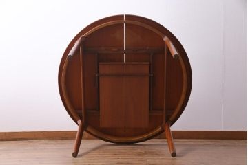 ヴィンテージ家具　北欧ビンテージ　チーク材　McIntosh(マッキントッシュ)　洗練されたデザインが素敵なエクステンションテーブル(ラウンドテーブル)(R-036864)