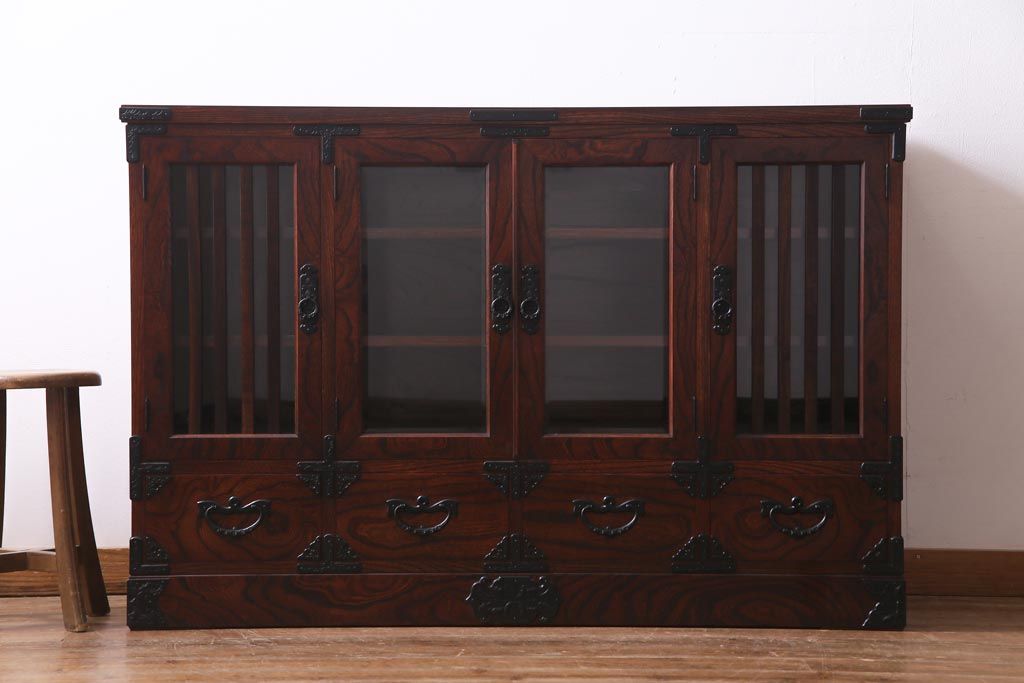 中古　伝統民芸家具　岩谷堂箪笥　No.746　覚山サイドボード(収納棚、タンス)(定価約60万円)(R-036866)