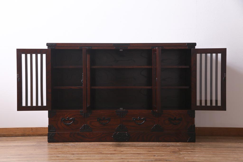 中古　伝統民芸家具　岩谷堂箪笥　No.746　覚山サイドボード(収納棚、タンス)(定価約60万円)(R-036866)