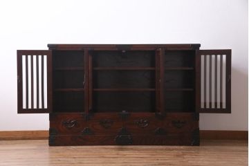 中古　伝統民芸家具　岩谷堂箪笥　No.746　覚山サイドボード(収納棚、タンス)(定価約60万円)(R-036866)