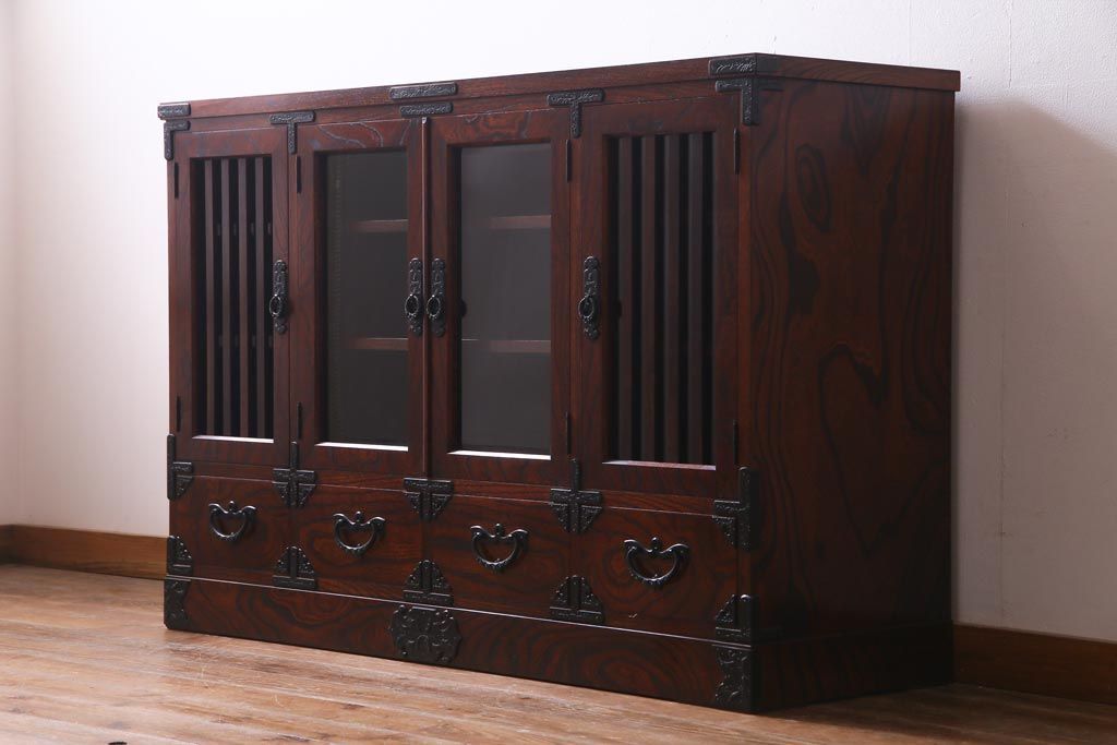 中古　伝統民芸家具　岩谷堂箪笥　No.746　覚山サイドボード(収納棚、タンス)(定価約60万円)(R-036866)