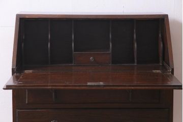 アンティーク家具　イギリスアンティーク　オーク材製のクラシカルなライティングビューロー(簿記机、在宅ワーク、在宅用デスク)(R-036867)