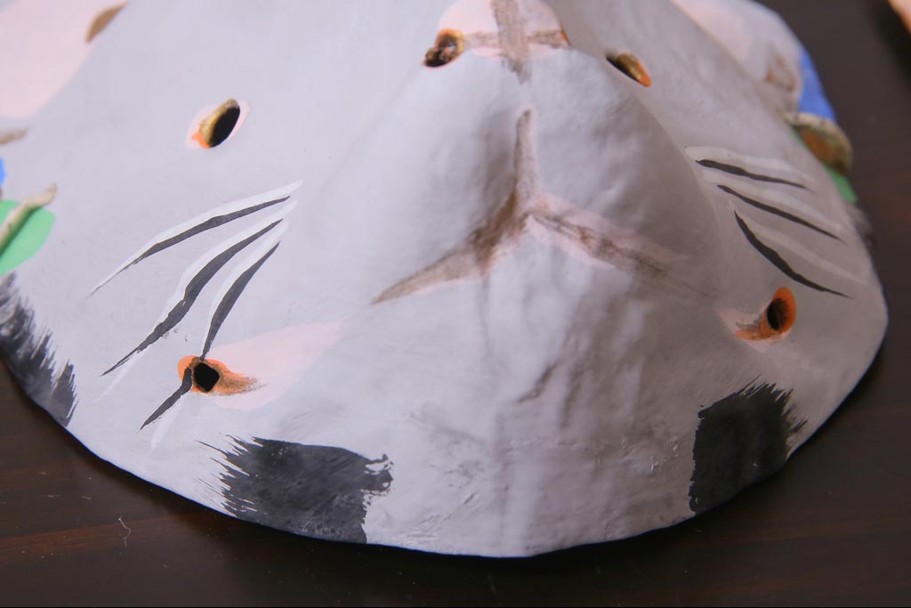 昭和期　藤原孚石作　厄除　嵯峨面　歳頭招福面　6個セット・紙箱付き(干支)(R-036869)