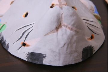 昭和期　藤原孚石作　厄除　嵯峨面　歳頭招福面　6個セット・紙箱付き(干支)(R-036869)