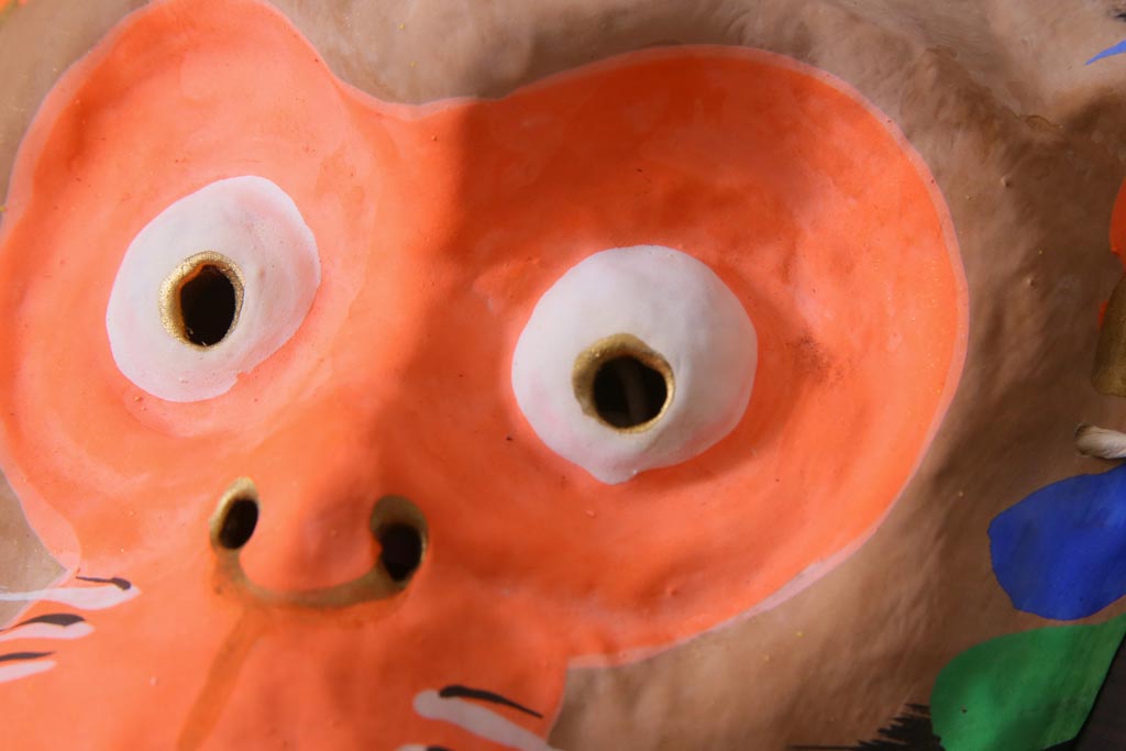 昭和期　藤原孚石作　厄除　嵯峨面　歳頭招福面　6個セット・紙箱付き(干支)(R-036869)