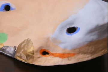 昭和期　藤原孚石作　厄除　嵯峨面　歳頭招福面　6個セット・紙箱付き(干支)(R-036870)