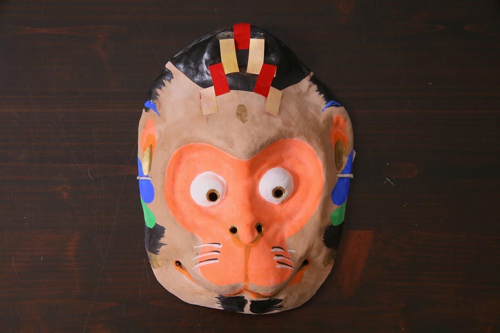 昭和期　藤原孚石作　厄除　嵯峨面　歳頭招福面　5個セット・紙箱付き(干支)(R-036872)