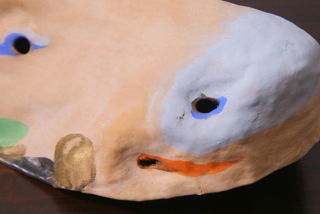 昭和期　藤原孚石作　厄除　嵯峨面　歳頭招福面　5個セット・紙箱付き(干支)(R-036872)