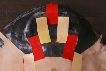 昭和期　藤原孚石作　厄除　嵯峨面　歳頭招福面　5個セット・紙箱付き(干支)(R-036872)