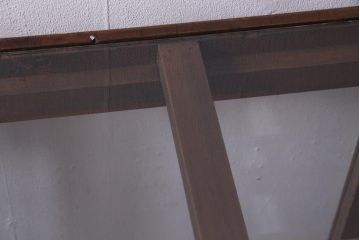 レトロ家具　ヒノキ材　シンプルな引き出し付きガラスケース(ショーケース、陳列棚)(R-036875)