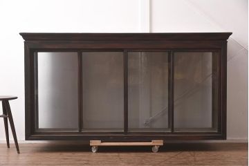 アンティーク家具　両面ガラス　大正ロマン香るサイドボード(ショーケース、飾り棚、陳列棚)(R-036881)
