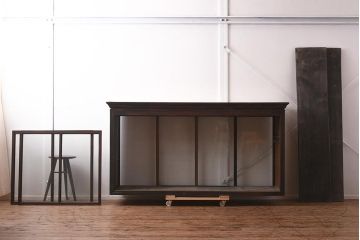 アンティーク家具　両面ガラス　大正ロマン香るサイドボード(ショーケース、飾り棚、陳列棚)(R-036881)