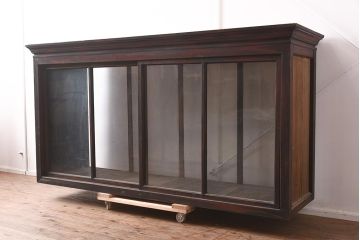 アンティーク家具　両面ガラス　大正ロマン香るサイドボード(ショーケース、飾り棚、陳列棚)(R-036881)