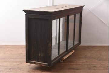 アンティーク家具　両面ガラス　大正ロマン香るサイドボード(ショーケース、飾り棚、陳列棚)(R-036881)