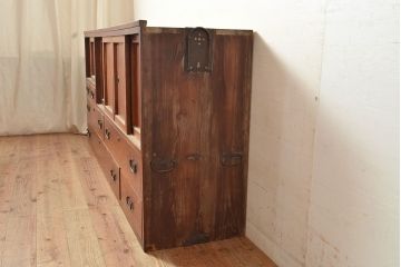 アンティーク家具　大型サイズの木製テレビ台(リビングボード)(R-036888)