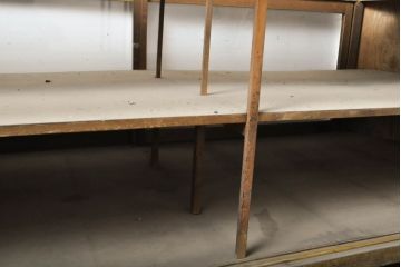 アンティーク家具　昭和初期　両面引き戸のガラスケース(ショーケース、飾り棚、陳列棚)(R-036896)