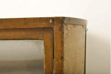 アンティーク家具　昭和初期　両面引き戸のガラスケース(ショーケース、飾り棚、陳列棚)(R-036896)