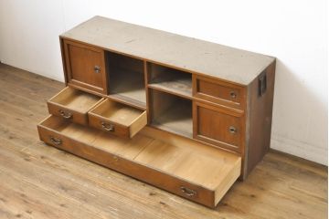 アンティーク家具　大正昭和初期　収納棚　テレビ台　ローボード(R-036899)