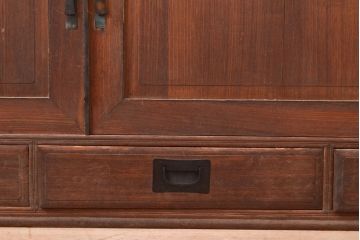 アンティーク家具　味のあるレトロな木製ローボード(収納棚、テレビ台)(R-036907)