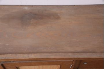 アンティーク家具　昭和中期　木製扉付きの和レトロなテレビ台(ローボード、収納棚)(R-036914)