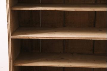 アンティーク家具　ストリップド(剥離)　戸棚付き　木味が魅力のタモ材製オープンラック(収納棚、シェルフ)(R-036922)